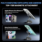 360° Adjustable Radio Magnetic Suction Phone Holder + MagSafe Car Mount for iPhone 17/16/15/14/13/12, Air Plus & More – Perfect for Cars, Kitchen, Bedroom, Gym