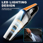 FRESMOL Car Vacuum, Portable Car Vacuum Cleaner High Power 8000Pa, Small 12V Handheld Vacuum with LED Light,16.4Ft Corded, Deep Detailing Cleaning Kit of Car Interior with Dry for Men/Women
