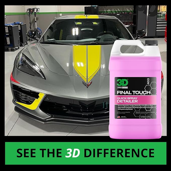 3D Pink Car Soap + Final Touch Quick Detail Spray – Cherry Scented Wash & Gloss Kit (1 Gal Each)