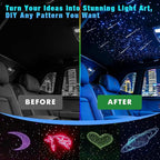 Starlight Headliner Kit 500 Piece Twinkle 0.03in(6.5ft/2m) with White Meteor Fiber Optic Light Kits Car Roof Lights RGBW Music Activated/APP Control Star Lights for Car Theater Game Bed Room Ceiling