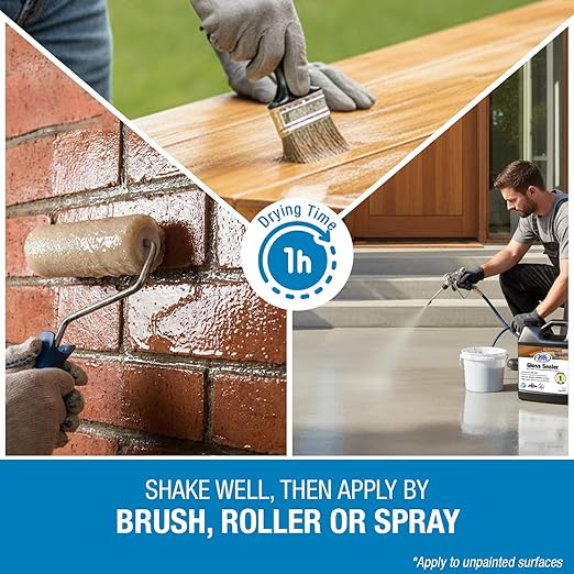 Rain Guard Water Sealers SP-1102 Gloss Sealer Concentrate Makes 1 Gallon- Gloss Water Repellent for Wood, Concrete, Brick, Stone, and Masonry - Water-Based Acrylic Sealer