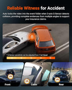 Vantrue N4S 3 Channel Front Inside Rear Dash Cam, 2.7K+1440P+1440P WiFi Dash Camera w/PlatePix™, STARVIS 2 x HDR x IR Night Vision, Voice Control, GPS, 24/7 Parking Mode, Support 1TB Max