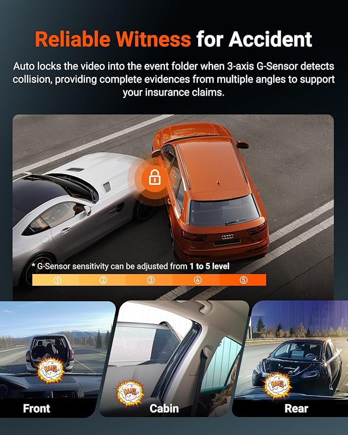 Vantrue N4S 3 Channel Front Inside Rear Dash Cam, 2.7K+1440P+1440P WiFi Dash Camera w/PlatePix™, STARVIS 2 x HDR x IR Night Vision, Voice Control, GPS, 24/7 Parking Mode, Support 1TB Max
