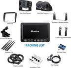 ZEROXCLUB Wireless Backup Camera with 7 Inch DVR Quad Split Monitor for RV Trailer Truck, Digital Signal HD 1080P Wireless Rear Side View 3 Cameras Back Up System w/Recording 18 IR Night Vision (B3C)