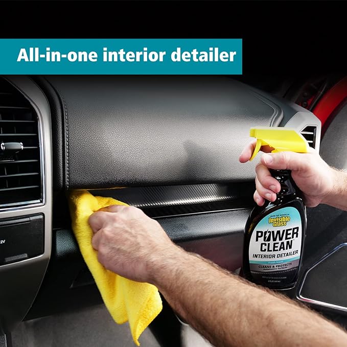 Invisible Glass 92024-6PK Power Clean Automotive Interior Detailer Cleaner Protectant and Conditioner to Restore Interior Surfaces Prevent Fading – 22 fl oz (Pack of 6)