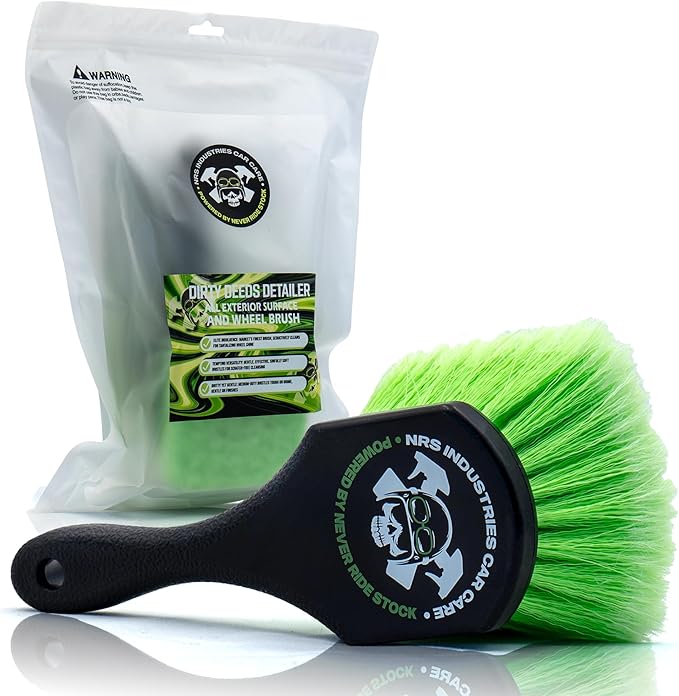 Dirty Deeds Wheel & Exterior Car Cleaning Brush | Soft Bristle Scrubber | Safe for Paint, Trim & Rims | Ergonomic Comfort Grip for Precise Detailing | Deep Cleaning | Scratch Free