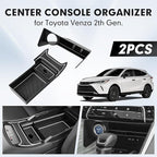 Autorder 2PCS Center Console Organizer for 2021-2024 Toyota Venza Accessories Armrest Storage Box Secondary Insert Tray Center Console Armrest Tray with Nonslip Mats
