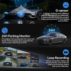 Front 4K & Rear 1080P Dash Cam for Toyota Camry 2025 2026,Hybrid LE SE XSE XLE,Easy Installation,OEM-Style,Built-in WiFi & APP,G-Sensor,Plug & Play,Collision Detection,Loop Recording,128G Card