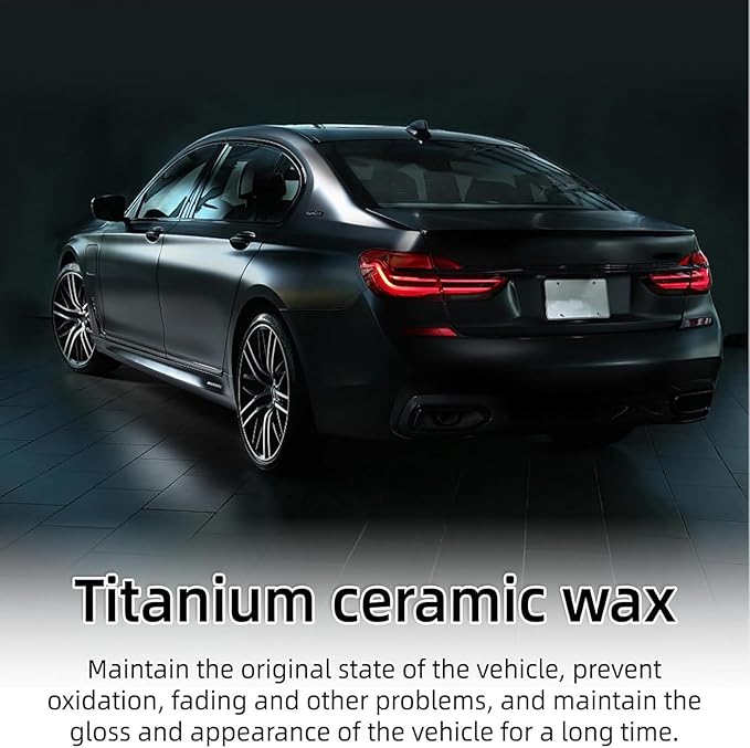 Titanium Ceramic Wax Cream, Strong Protection Car Coating Polishing Wax, Waterproof Formula with Graphene, for All Vehicle Types (3 Pcs)