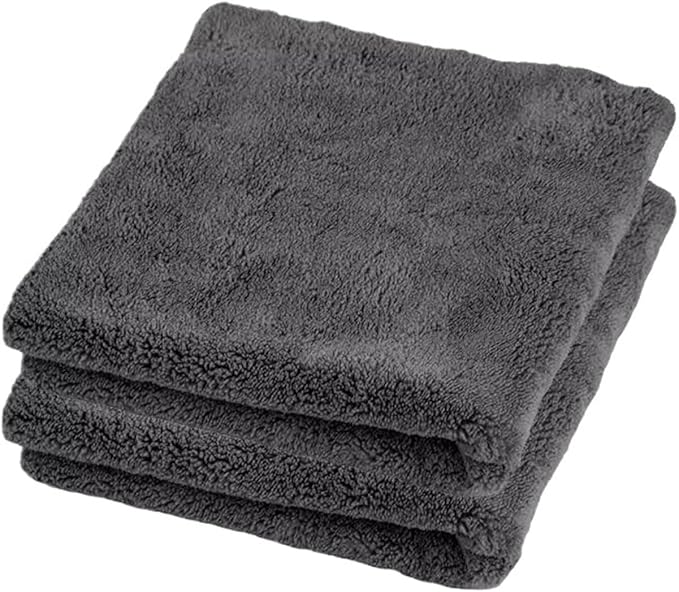 40X40cm Microfiber Towel for Car Washing and Detailing, Thickened Drying and Cleaning Cloth(Gray 2pcs)
