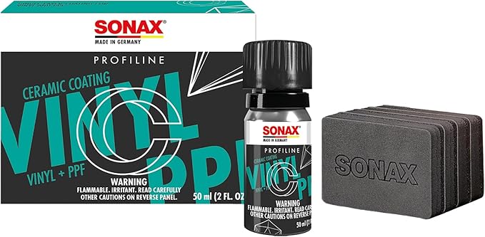 SONAX Profiline PPF + Vinyl Ceramic Coating | Long-Lasting 3-Year Protection for Paint Protection Film & Vinyl Wraps | Enhances Color | Safe for Glossy & Matte Finish | Easy to Apply | 279000 | 50 ml