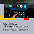 HDMI Wireless CarPlay Adapter – HDMI in for Watch Fire TV Stick, Switch & iPhone on Car Screen 2-in-1 Video Dongle for OEM Wired CarPlay USB A & C