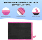 2 PCS Clay Mitt, Fine Grade Microfiber Claying Bar Glove Car Detailing Towels, Scratch-Free Cleaning & Polishing Clay Eraser Mitts for Vehicle Surface, Car Accessories (Purple)
