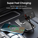 Retractable 70W 4 in 1 Car Charger with Retractable Cord, Fast Car Phone Charger Adapter Compatible with iPhone 16/15/14/13/12/11, Pixel, Samsung, USB C, Type C, Black (2024)