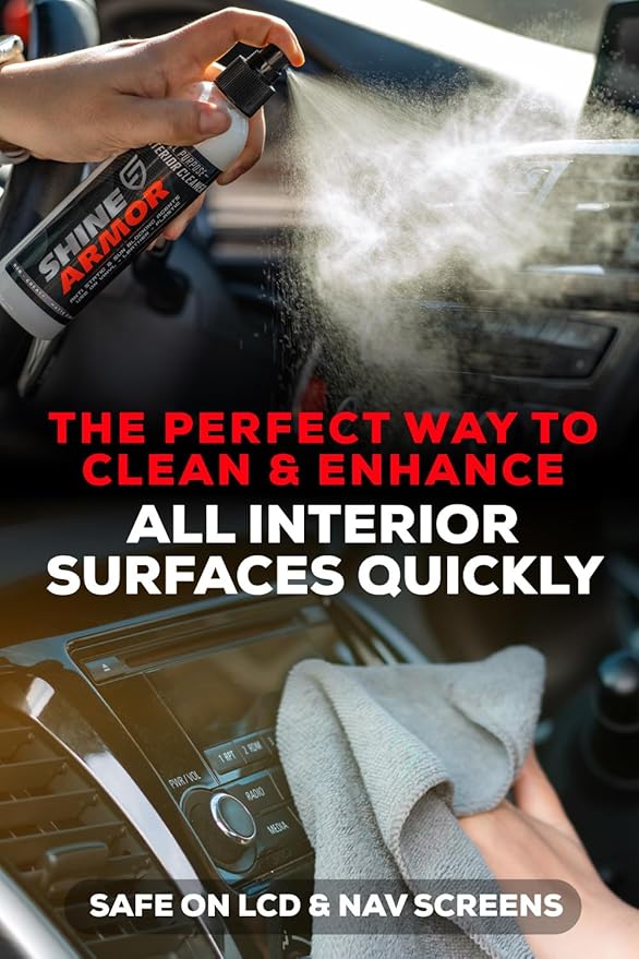 Car Interior Cleaner for Vehicle Detailing, Cleans and Protects Your Dashboard, Seats, Upholstery, Leather, Plastic, Vinyl, and More - 8 Fl Oz