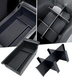 2PCS Center Console Organizer & Armrest Divider Set for Subaru Crosstrek/Impreza 2026 2025 2024, Custom Fit Dual-Layer Durable ABS Plastic Storage Box Insert Tray Interior Accessories, Black
