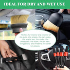 14Pcs Car Interior & Exterior Dusting Brush Set Contains Soft Cleaning Brushes, Auto Boars Hair Detailing Brushes, Double Head Brush for Automotive Air Conditioning Vent Dashboard Screen