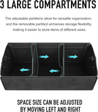 Fyzeoty Car Organizers for Trunk for Suv Sedan, Leather Storage Box,Extra Large,Magnetic Lid,Collapsible and Adjustable, S004, Black