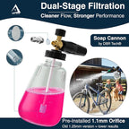 DBR Tech® Foam Cannon for Pressure Washer | Pro-Grade, 1.1mm Orifice, 1000-4000 PSI, Black