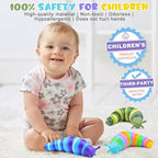 Cevioce Sensory Slug Fidget Toys for Kids & Adults - 3 Pack Slug Toys for Autism Therapy, Age 3+ Travel & Party Favors