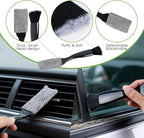 8PCS Windshield Cleaner Tool, Car Windshield Cleaner Tool with Extendable Handle 180° Rotation,Car Window Cleaner with 4 Reusable Microfiber Pads+100ml Spray Bottle+1 Detailing Brush