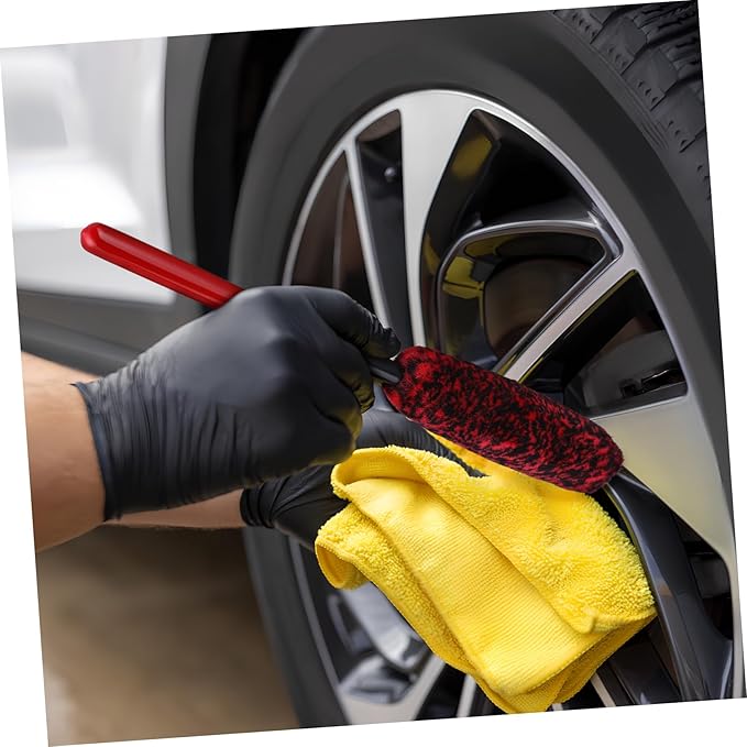 GLEAVI 3pcs Tire Cleaning Brushes Bendable Wheel Cleaner Soft Bristle Automotive Detailing Tools for Rims and Tires Multi Car Wash Brushes for Grime Removal