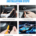 EL Wire Interior LED Strip Lights, USB Auto Neon Light With Sewing Edge, 16FT Electroluminescent Ambient Lighting Kit, Fuse Protection, Car Decoration Accessories (Yellow/16FT)