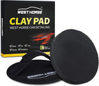 6" Car Detailing Clay Pad, Clay Bar Pad Disc for Auto Detailing, 1Pc Magic Clay Pad and 1Pc Hand Strap Applicator (6 Inch, Black)