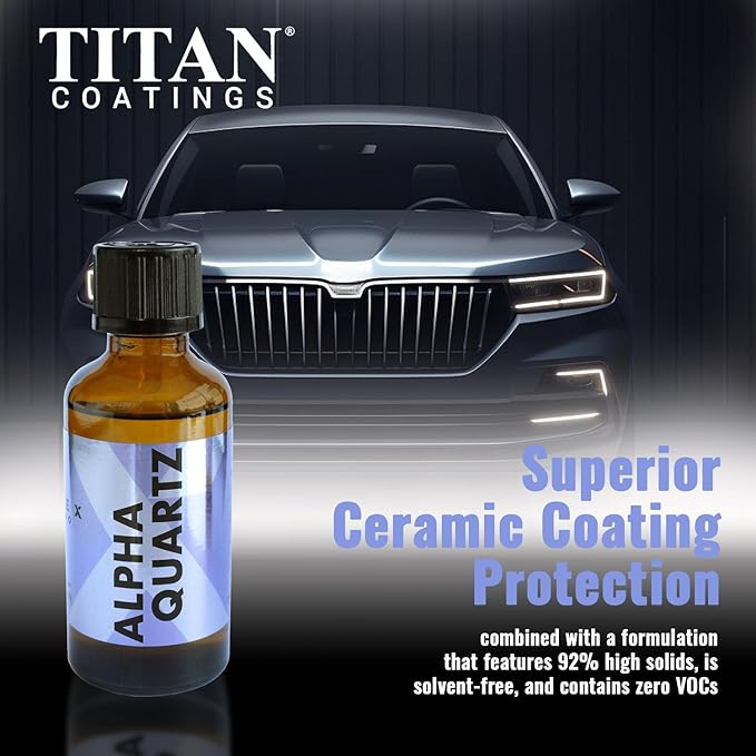 Alpha Quartz 50ml Elastic Film Ceramic Coatings for Cars with 92% Hyper Particles for High Performance, Beginners & Pro Detailers, 4-Hour Cure, Deep Gloss, Slick & Hydrophobic (Covers 2 Midsize Cars)