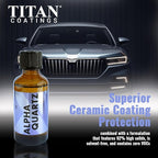 Alpha Quartz 50ml Elastic Film Ceramic Coatings for Cars with 92% Hyper Particles for High Performance, Beginners & Pro Detailers, 4-Hour Cure, Deep Gloss, Slick & Hydrophobic (Covers 2 Midsize Cars)