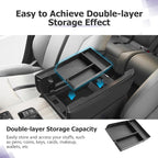 LUWU CX-90 2026 Accessories Compatible with Mazda CX90 2024 2025 2026 Center Console Organizer CX 90 Armrest Console Storage Box Insert Tray ABS Material Black Coin Container Black
