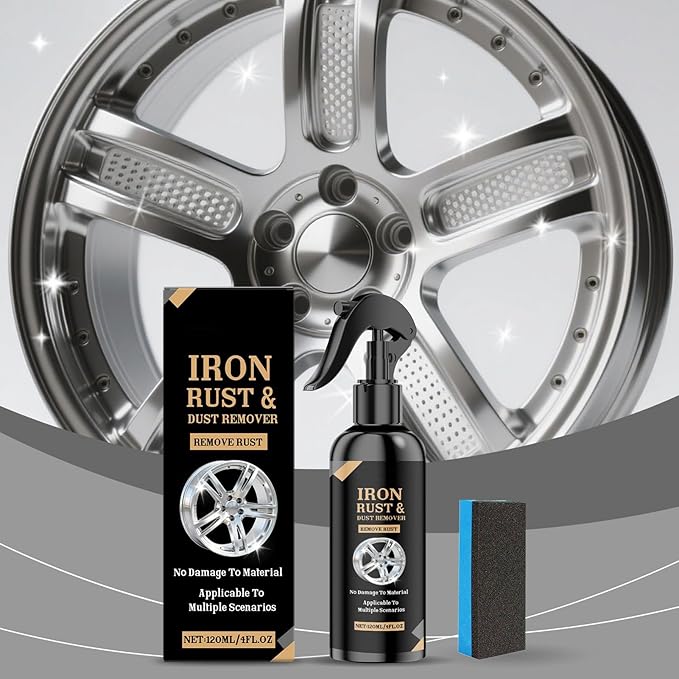 Car Wheel Cleaning Spray, Complete Detailing Solution, 4fl.oz, Iron Aluminium Remover, Rim Cleaner Spray, Powerful Stain Removal, for Cars, Trucks, Motorcycles, and RVs