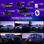 Split Starlight Headliner Kit - 1800pcs 0.02in 4.9ft Fiber Optic RGBW Star Lights for Car with 6 Light Heads 16W Engine Easy to Hide,Flexible Wiring,APP/Remote Control for Car Roof Ceiling