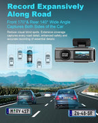 4K Dash Cam Front and Rear, Built-in WiFi, 170° Wide Angle, Night Vision, 24H Parking Monitor, G-Sensor, WDR, 1.47” IPS Screen, with 64GB SD Card (Supports 256GB Max) - Car Dash Camera with App