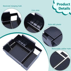 TOPINSTALL Black Center Console Organizer Tray Compatible with 2020-2025 2026 Ford Explorer Accessories, Deep Armrest Storage Box with Coin Holder & Non-Slip Mats, 6th Gen Explorer Accessories
