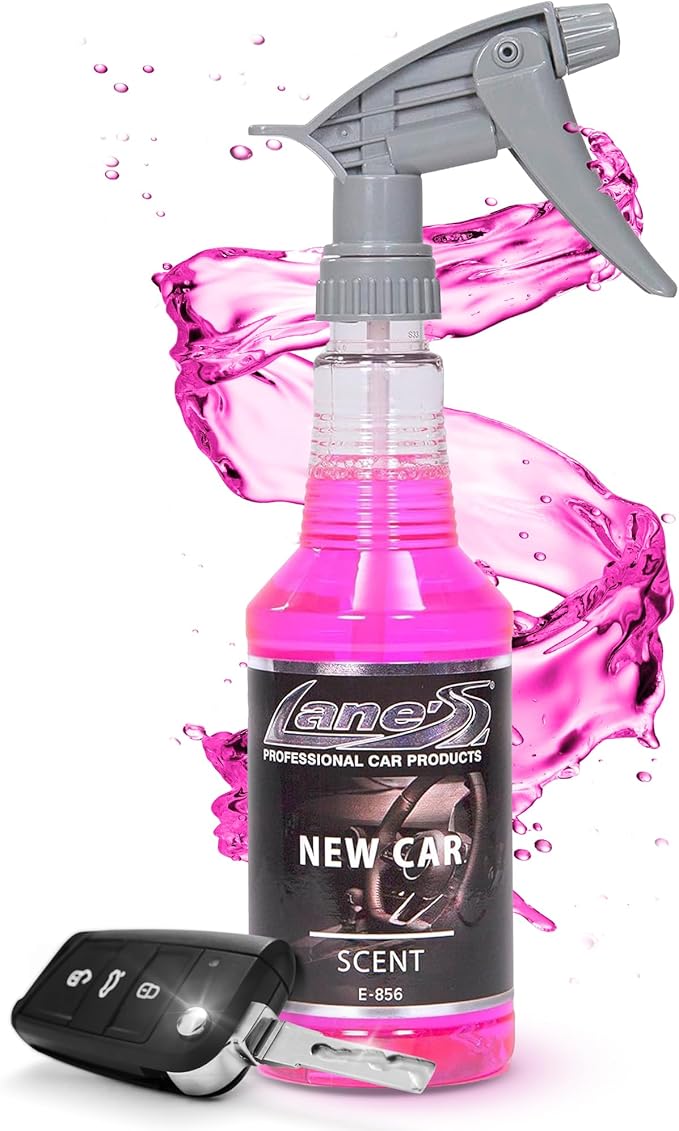 LANE’S Premium Car Air Freshener "New Car" - 32oz Water-Based, Long-Lasting Auto Scent Spray - Food, Pet, Odor Smell Deodorizer for Cars, Trucks, SUVs' Interior Leather, Carpet, Upholstery