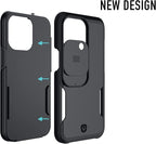 Spy-Fy iPhone 13 Pro Max Case with Camera Covers Front and Rear | Protect Your iPhone and Privacy | 6-Foot Drop Proof | 6,7 Inch | Camera Protection by Valenta Black