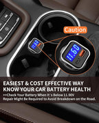 USB C Car Charger Adapter with Voltage Display, 30W Cigarette Lighter Type C Fast Charge Power Delivery & Quick Charge 3.0 (PD & QC), Volt Meter Battery Monitor, Compatible with iPhone Galaxy