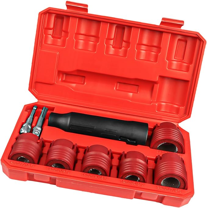 9pcs Automotive Wheel Studs Cleaner Brush Set Car Wheel Hubs Studs Tool Simple to Use for rusts & Debris Removal Car Wheel hub Screw Bolt Rust Removal Brush