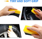 6 Pcs Tire Applicator Dressing Shine Sponge, Tire Dressing Applicator Pads, Color Polishing Sponge for Car Glass, Painted Steel & Porcelain