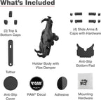 RAM MOUNTS Quick-Grip Pro Phone Holder with B-Size (1") Ball & Vibration Damper RAM-HOL-PD5BVU