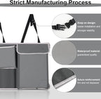 UYYE Trunk Hanging Organizer, Backseat Storage Bag, Collapsible Car Interior Accessories with 4 Pockets & 2 Mesh Pouches for Tools, Provide More Storage Trunk Space for SUV, Jeep, MPVs (Grey)
