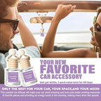 C Classy Hanging Car Air Freshener 2 Pack, Lavender Vanilla Essential Oil Diffuser, Long-Lasting Fragrance, Cute Glass Bottle Car Accessories for Women & Men, Made in USA