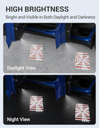 Motrobe 4PCS Puddle Lights for Tesla Model Y Juniper 2025 2026 Model 3 Highland 2024-2026 4K HD Ultra-Bright Cyber-Stripe Projection Door Lights No Error Code Never Fade Tesla Accessories