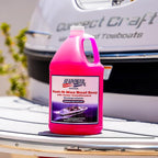 Marine Seapower Wash-N-Wax Boat Soap - Highly Concentrated Carnauba Wax - Ceramic Formulation - Delivers a Deep Clean & Glossy Protected Finish - pH Neutral Formula - Cherry Scent, 1 Gallon (128 oz)