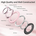 SYNCWIRE Magnetic Phone Ring Holder for MagSafe, 360° Rotation Cell Phone Grip Stand Finger Ring Kickstand Two-Sided Magnet Compatible with iPhone 17 Pro Max 16 15 14 13 12 MagSafe Accessories