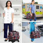 Nurse Rolling Medical Duffle Bag Work Nursing School College Student Must Have Clinical Home Health Cna Nr Gifts Carry On Bag with Wheels Doctor Emt Ems Healthcare Equipment Homecare Physician (Nurse)