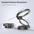 GolbinBox Car Phone Holder for MagSafe [360°Rotation] Metal Design iPhone Car Mount,Folding Car Mount [Detachable Base] Strong Magnetic Phone Holder for Car Dash,for iPhone 17 16 15 14 Pro Max, Gray