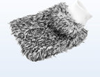 HARFINGTON Microfiber Car Wash Mitts 10" x 8" Scratch Free Wash Gloves Absorbent Double Sided Plush Cleaning Drying Mitts for Car Washing Home Clean Black White