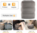 Maliton Inflatable Travel Foot Rest Pillow, Kids Airplane Bed, Adjustable Height Leg Pillow for Air Travel, Make a Flat Bed for Kids and Toddlers, Great for Airplane, Train, car（Grey, 1 Pack）